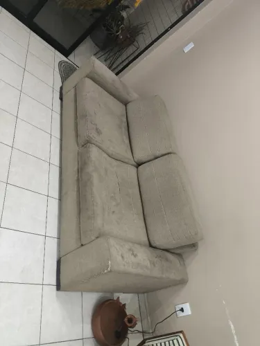 Sofá de linho bege 2m