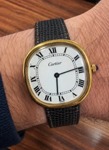 Relógio Cartier Original 33mm Plaque ouro
