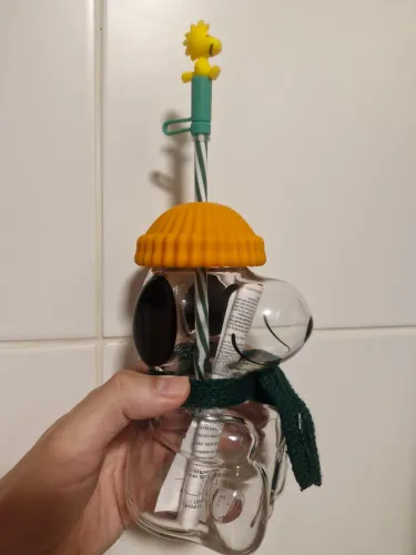 Copo vidro importado Peanuts Snoopy Starbucks