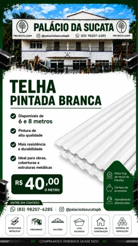 Telha Galvanizada Branca.