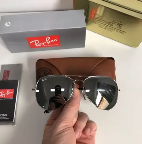 óculos de sol ray ban aviador prata