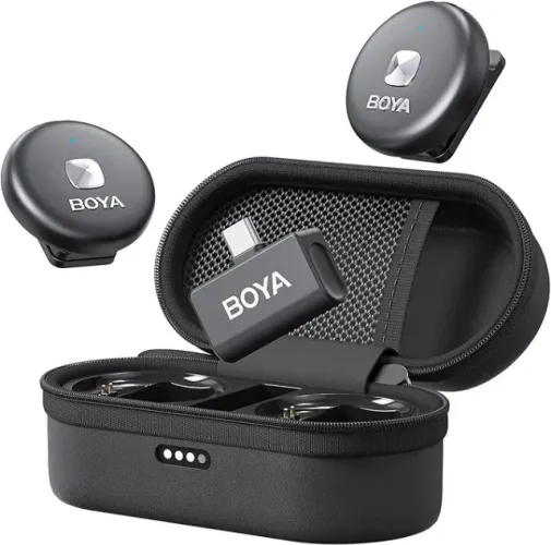 Microfone de lapela sem fio BOYA Omic-U para telefone Android