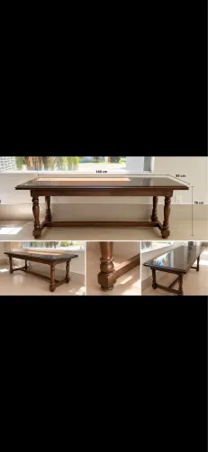 Mesa Aparador de Madeira Maciça Estilo Clássico