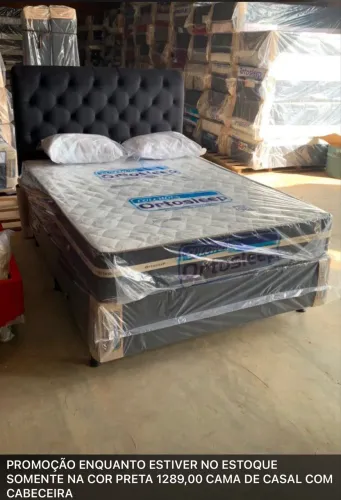 CAMA DE CASAL +CABECEIRA NA PROMOÇÃO (SOMENTE NA COR PRETA ) 