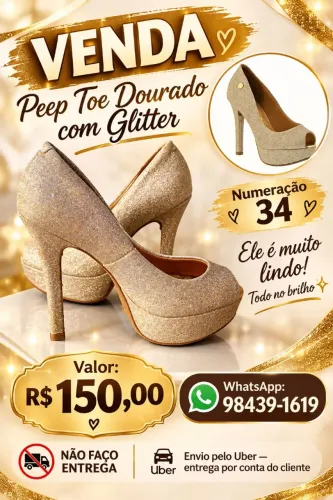 Sapato todo no brilho num. 34