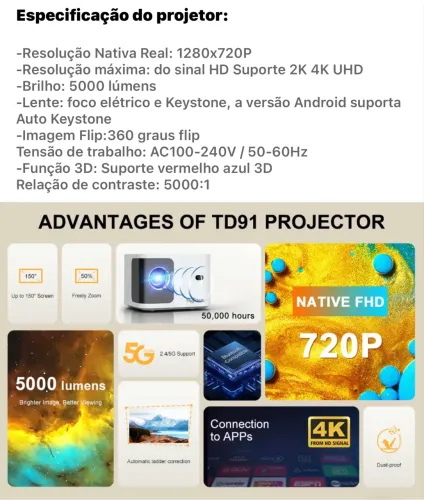 Projetor novo na caixa . Só foi tirado da caixa p testar