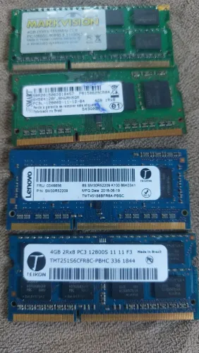 Lote de memórias notebook Ddr3 4gb Ddr3 1gb e 2gb