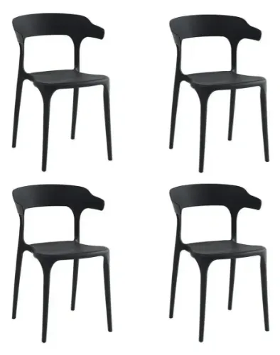 Cadeira Valéria Monobloco em PP Kit 4 Unidades