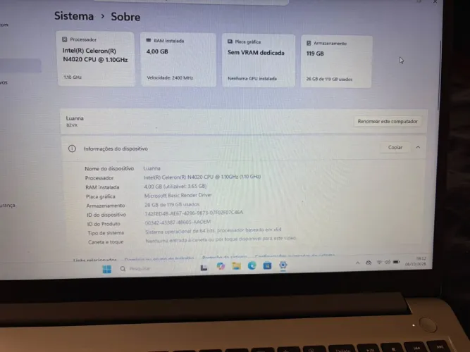 Notebook lenovo ideapad