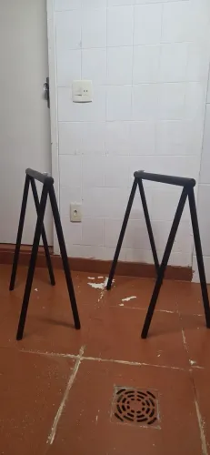 Par de cavaletes tok stok preto metálico
