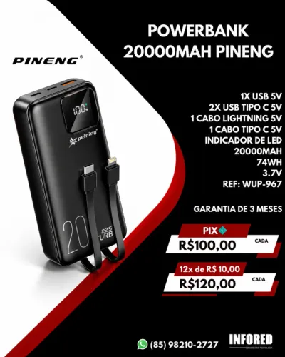 Power Bank Pineng 20.000mAh
