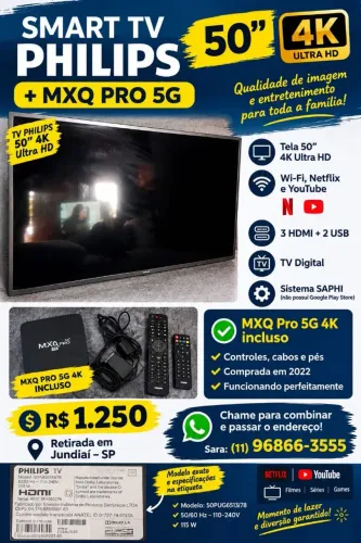 Smart tv Philips 50 polegadas