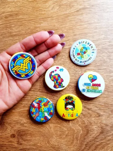 KIt Botton botoon Broche Autismo TEA Inclusao Social