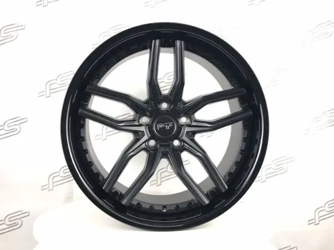 Jogo De Rodas Niche Methos Preto Semi-Brilho C/ Borda Brilhante 5x120 - 20x9 e 20x10,5