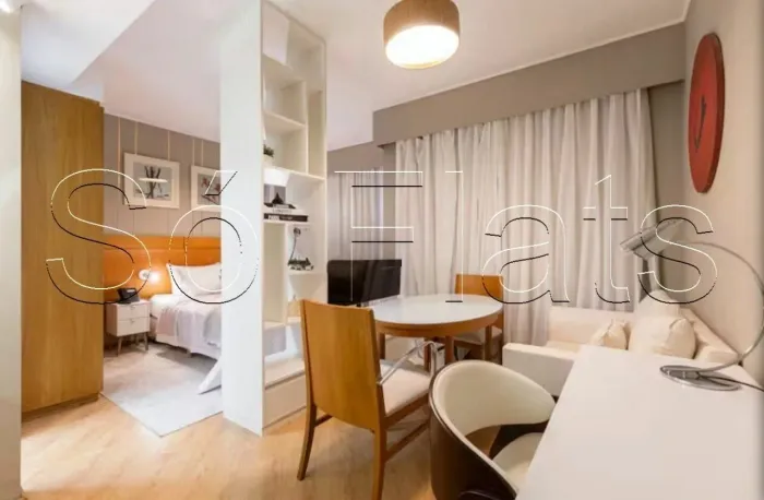 Moema premium | Studio mobiliado no Slaviero 26m² com vaga perto do metrô e Shopping Ibira