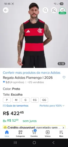 Camisa regata flamengo Adidas original sem uso ainda no plástico. 