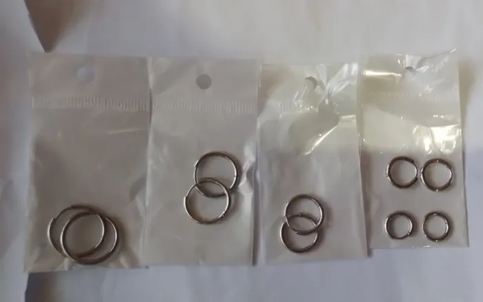 5 pares de brincos de argolas prata