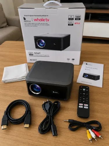 Projetor Bettdow AC1071 Full HD 1080P Controle com IA + CabosHDMI e AV - Lacrado Original
