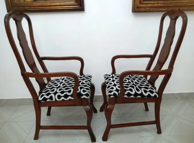 Conjunto de 2 Cadeiras / Poltronas de Mesa De Jantar Com Braço