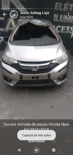 Sucata Honda fit 2019 para retirada de peças