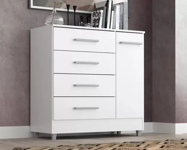 Comoda Laura 4G1P Branco Até 12x