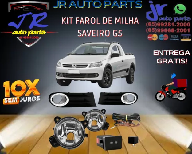 Kit Farol Milha Saveiro G5 Botao original