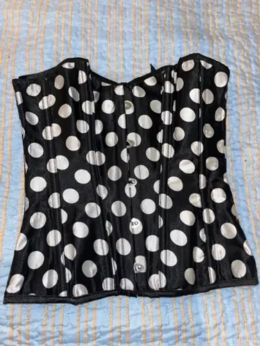 Corset de cetim poá