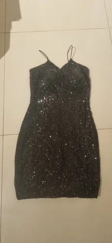 Vestido paete preto P