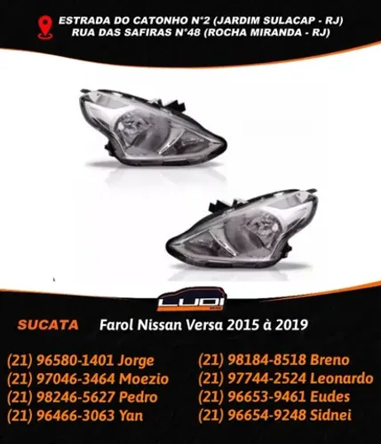 Farol Nissan Versa 2015 à 2019