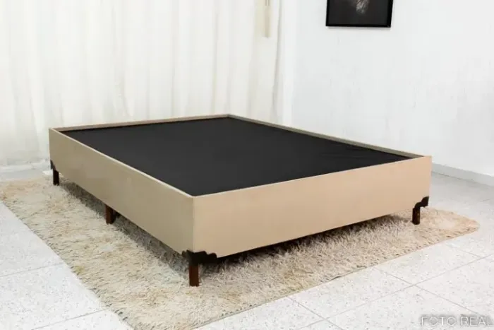 Base Box casal na cor bege