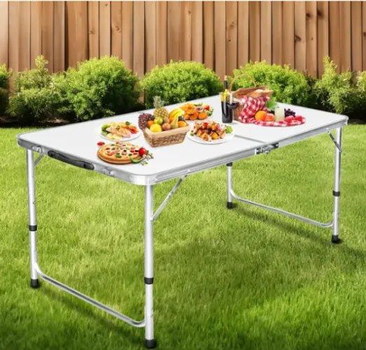 Mesa Dobrável Portátil Vira Maleta Camping Praia 120x60cm