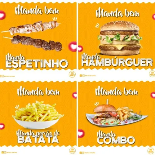 Anúncio para lanchonete, hamburgueria, bar, petiscaria