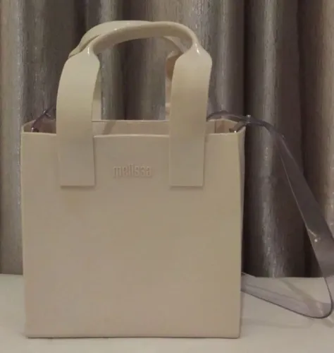 Bolsa melissa tote bege off white 