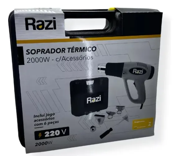 Soprador Térmico 2000-W Profissional 220v Razi + Acessórios com Maleta