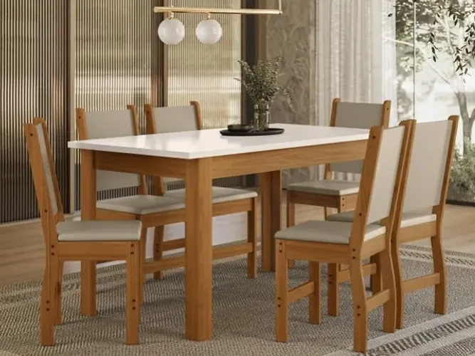 Fabulosa Sala de Jantar Bellagio 6 cadeiras - Entrega e montagem Grátis Fortaleza