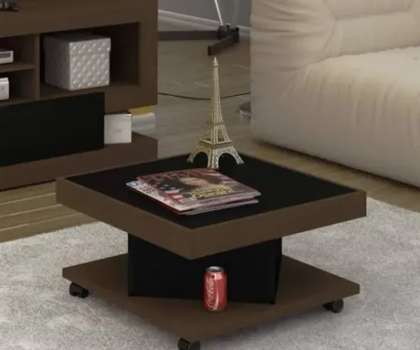 Promoção Mesa de Centro  Marrom com Preto - 07/06  