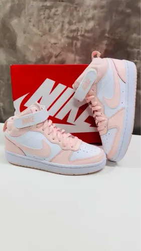 Tênis Nike Borough Mid - Rosa e Branco 35 e 36