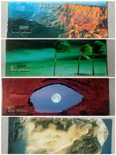 Cartas Nestlé Surpresa Shows da Natureza (anos 80/90) Lote com 4 originais numerados<br><br>