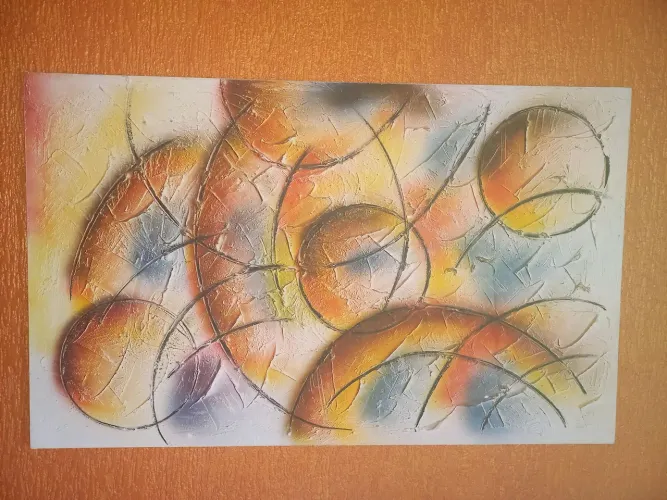 Quadro abstrato com cores vibrantes