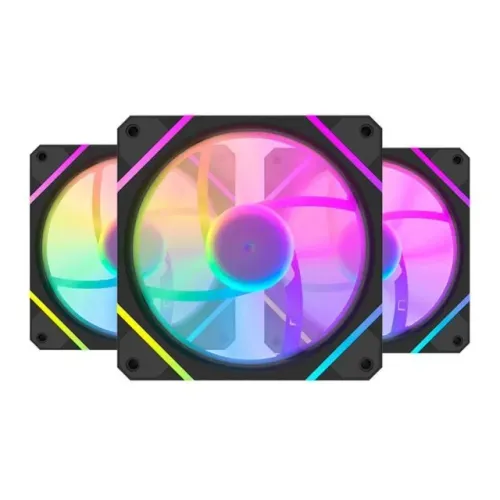Kit com 3 Coolers Fan Aigo Darkflash DM12 F, ARGB, 3x120mm, Preto - DF-DM12F-3IN1-B-PH2