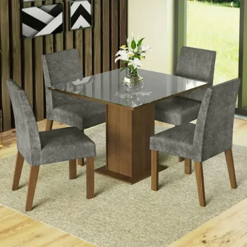 Mesa De Jantar Com 4 Cadeiras