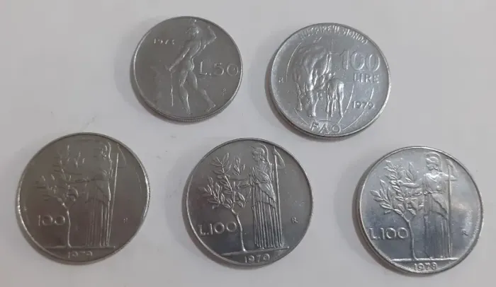 Lote 5 Moedas Antigas - Itália