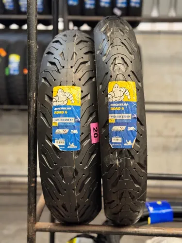 Par de Pneu Michelin Road 6 160/60-17 e 110/80-19 CB500x 2019-2024/NX500