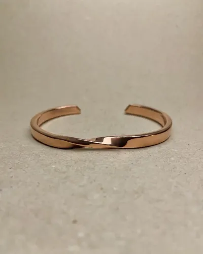 Pulseira Torcida - cobre puro maciço 