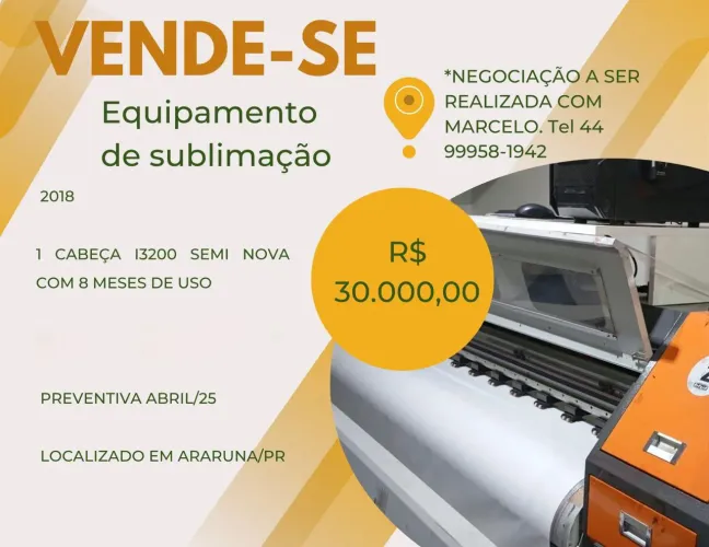 Vendo máquina de impressão Sublimatica 
