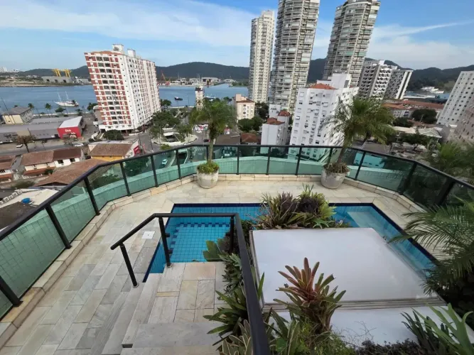 Cobertura com 6 dormitórios à venda, 492 m² por R$ 3.200.000,00 - Ponta da Praia - Santos/