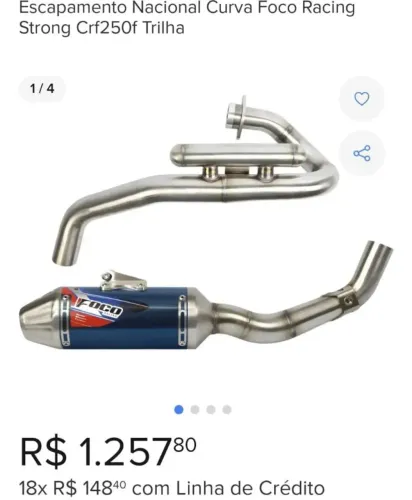 Escapamento esportivo FOCO CRF 250f 