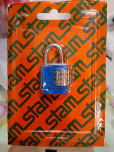 Cadeado com segredo azul Stam 25mm.