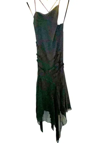 Vestido midi Preto de Chiffon