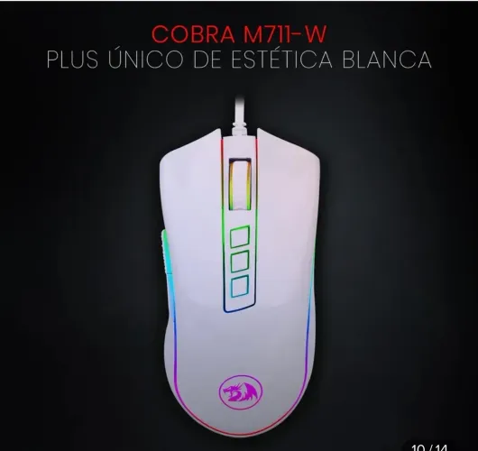 Mouse Redragon Cobra RGB M711 white possui softwares
